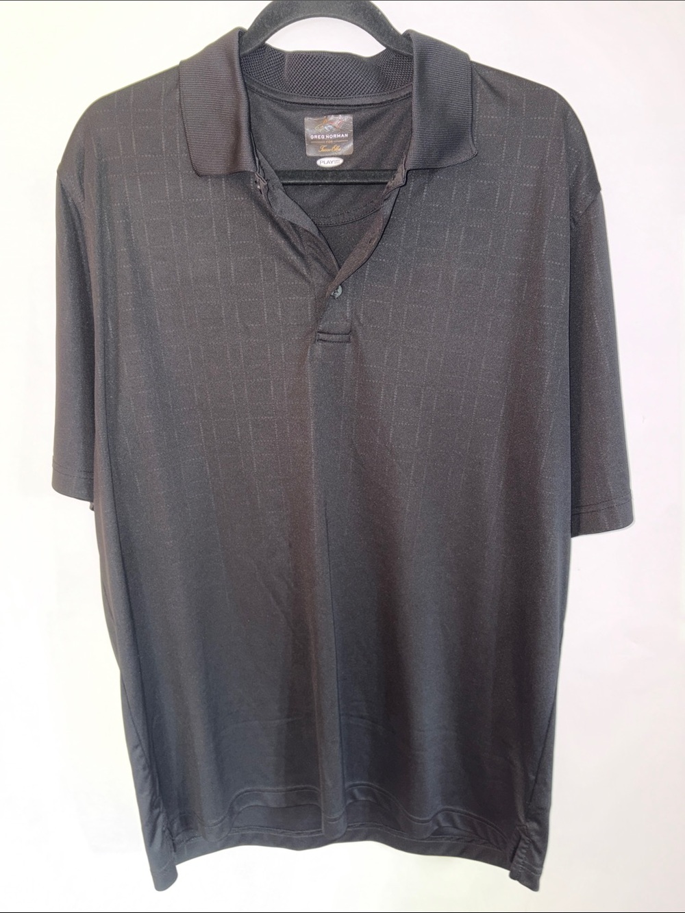 Greg Norman Collection Play Black Short-Sleeve Polo